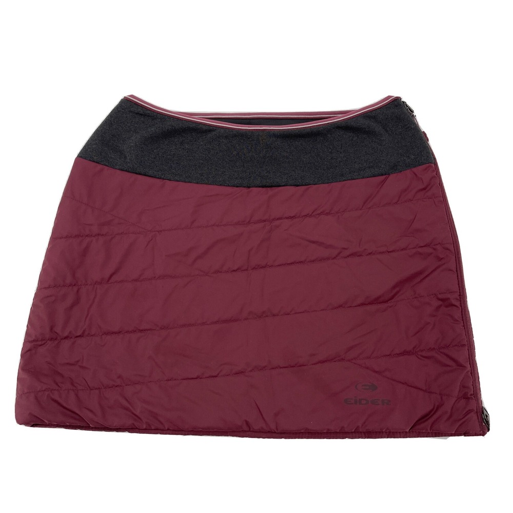 Eider Puffer Skirt Womens‎ 6 Maroon Gray Side Zip